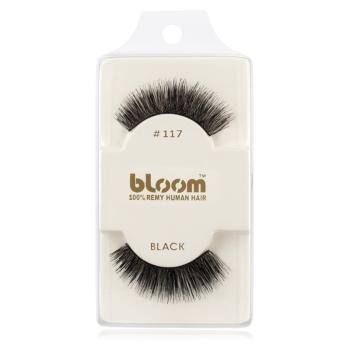 Bloom Natural nalepovacie mihalnice z prírodných vlasov No. 117 (Black) 1 cm