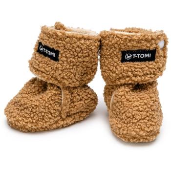 T-TOMI TEDDY Booties Brown detské capačky 0-3 months 1 ks