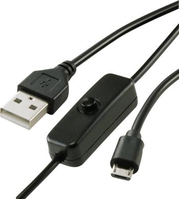 Renkforce  napájací kábel Raspberry Pi [1x USB 2.0 zástrčka A - 1x micro USB 2.0 zástrčka B] 1.00 m čierna vr. vypínače