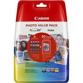 Canon CLI-526 multipack + fotopapier PP-201 (4540B017)