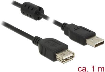 Delock #####USB-Kabel USB 2.0 #####USB-A Stecker, #####USB-A Buchse 1.00 m čierna s feritovým jadrom