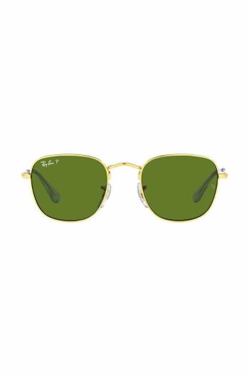 Detské slnečné okuliare Ray-Ban Frank Kids zelená farba, 0RJ9557S-Polarized