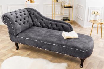 LuxD Dizajnová leňoška Chesterfield 170 cm sivý zamat - Otvorené balenie