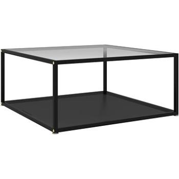 SHUMEE Konferenčný stolík priehľadný a čierny 80 × 80 × 35 cm tvrdené sklo, 322896
