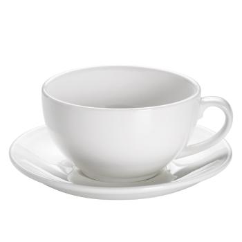 Biely porcelánový hrnček s tanierikom Maxwell & Williams Basic, 310 ml