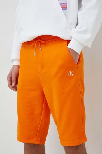 Bavlnené šortky Calvin Klein Jeans pánske, oranžová farba