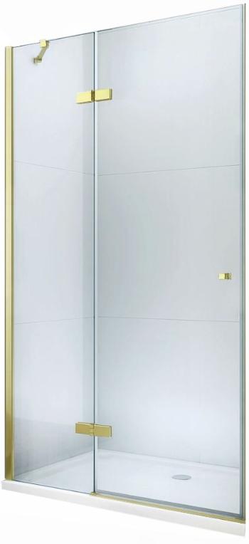 MEXEN - Roma sprchové dvere krídlové 70 cm, transparent, zlatý sa stenovým profilom 854-070-000-50-00