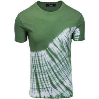 Ombre  Tričká a polokošele Pánske bavlnené tričko TIE DYE - zelené V3 S1617  viacfarebny
