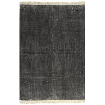 Koberec Kilim bavlnený 160 × 230 cm antracitový (246532)