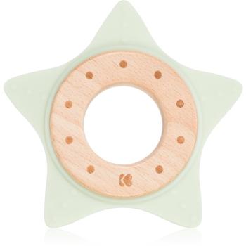 Kikkaboo Silicone and Wood Teether Star hryzadielko Mint 1 ks