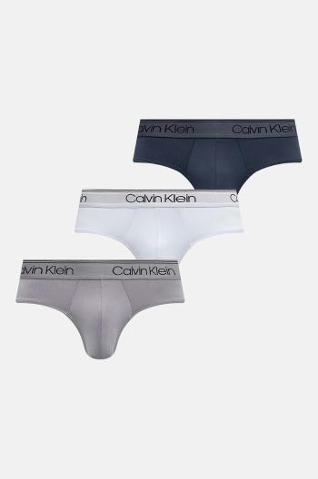 Slipy Calvin Klein Underwear 3-pak pánske, šedá farba