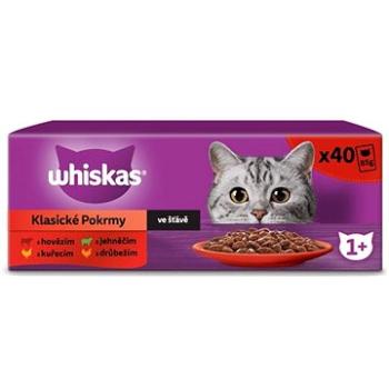 Whiskas kapsičky klasický výber v šťave pre dospelé mačky 40 × 85 g (4008429156540)