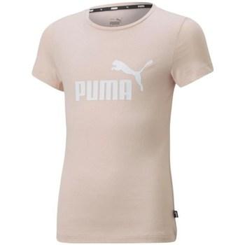 Puma  Tričká s krátkym rukávom Ess Logo Tee JR  Béžová