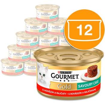 Gourmet gold Savoury Cake s hovädzím a rajčinami 12×  85 g (8445290767363)