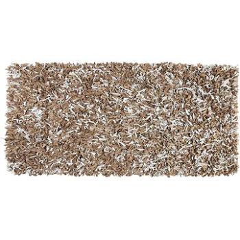 Kožený koberec 80 × 150 cm hnedý/sivý MUT, 57759 (beliani_57759)