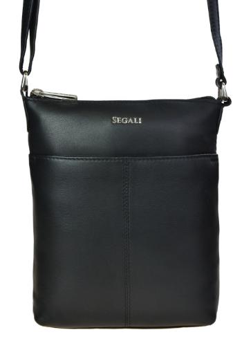 SEGALI Dámska kožená crossbody kabelka 7001 Black