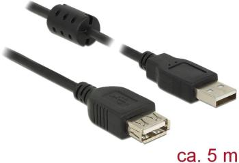 Delock #####USB-Kabel USB 2.0 #####USB-A Stecker, #####USB-A Buchse 5.00 m čierna s feritovým jadrom