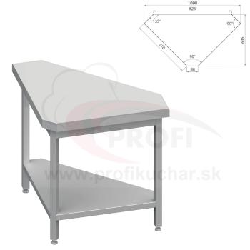  Neutrálný výdajný stoly rohový 90° - vonkajší – 697x800x880mm