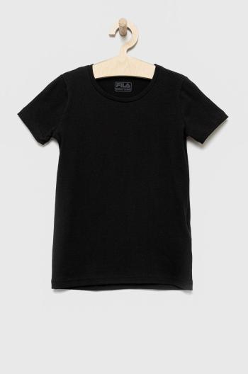 Detské tričko Fila čierna farba, jednofarebný