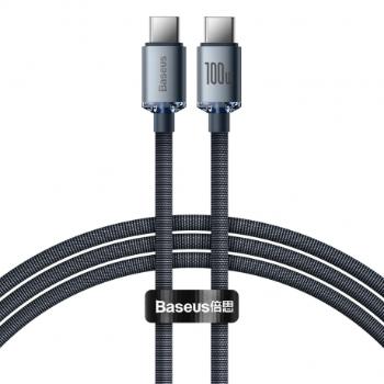 Baseus Crystal Shine kábel USB-C / USB-C 5A 100W 1.2m, čierny (CAJY000601)