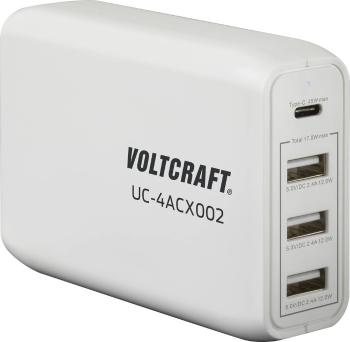 VOLTCRAFT UC-4ACX002 VC-11744745 USB nabíjačka do zásuvky (230 V) Výstupný prúd (max.) 3400 mA 4 x USB , USB-C ™ zásuvka
