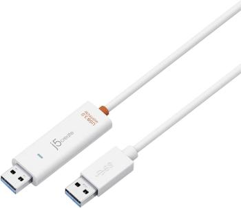 j5create KVM prepojovací kábel [1x USB 3.0 zástrčka A - 1x USB 3.0 zástrčka A] 1.50 m biela