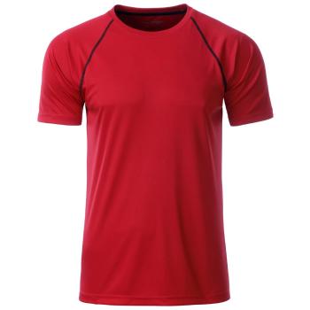 James & Nicholson Pánske funkčné tričko JN496 - Červená / čierna | M