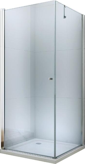 MEXEN/S - Pretoria otváracia sprchovací kút 90x80 cm, sklo transparent, chrom + vanička 852-090-080-01-00-4010