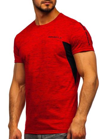 Červené pánske tričko s potlačou Bolf SS11126