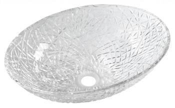SAPHO - PURUS sklenené gravírované umývadlo 50x36 cm, čirá TY305CL
