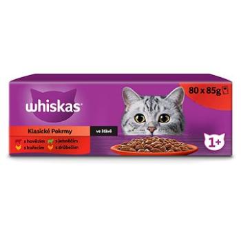 Whiskas kapsičky klasický výber v šťave pre dospelé mačky 80 × 85 g (5900951302282)