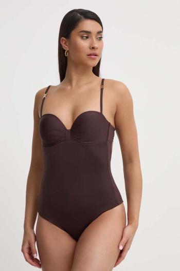 Jednodielne plavky Max Mara Beachwear hnedá farba,2416831019600