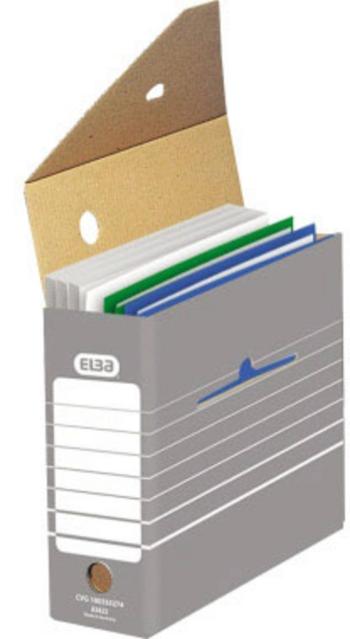 Elba archivačné škatule 100333274 100 mm x 270 mm x 340 mm Vlnitá lepenka  sivá, biela 1 ks