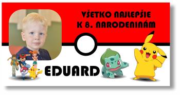 Narodeninový banner s fotkou - Pokemon Rozmer banner: 130 x 260 cm