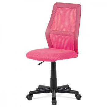 AUTRONIC KA-Z101 PINK Detská stolička, poťah ružová látka a sieťovina MESH a ekokoža, výškovo nastavitelná