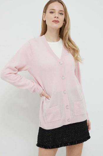 Kašmírový sveter Custommade dámsky, ružová farba, tenký