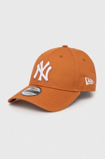 Bavlnená šiltovka New Era oranžová farba, s nášivkou, NEW YORK YANKEES