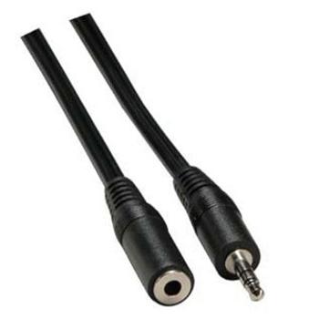 Predlžovací audio kábel Jack (3.5mm) samec - Jack (3.5mm) samica, 3m, čierna, Logo blister