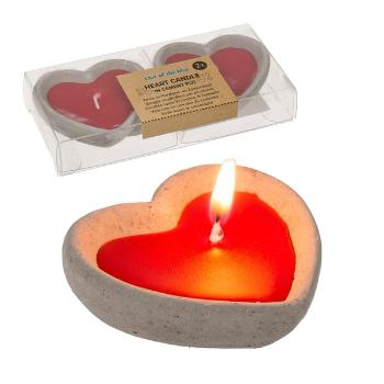 Sviečky v tvare srdca (2 kusy)