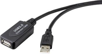 Renkforce #####USB-Kabel USB 2.0 #####USB-A Stecker, #####USB-A Buchse 20.00 m čierna Aktívne so zosilnením signálu