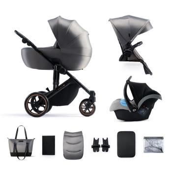 KINDERKRAFT SELECT Kočík kombinovaný 3v1 Prime 2 Shadow Grey, Premium