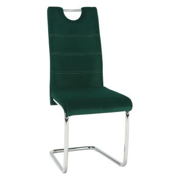 Jedálenská stolička, smaragdová Velvet látka/svetlé šitie, ABIRA NEW RP1, rozbalený tovar