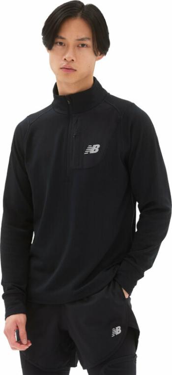 New Balance Mens NB Heat Grid Half Zip Black L