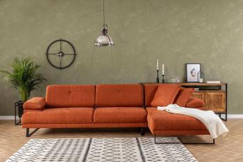 Sofahouse Dizajnová rohová sedačka Vatusia 274 cm oranžová - pravá
