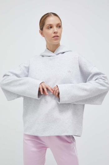 Mikina adidas Originals dámska, šedá farba, s kapucňou, melanžová