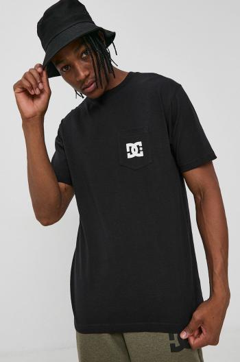 Bavlnené tričko Dc čierna farba, s potlačou