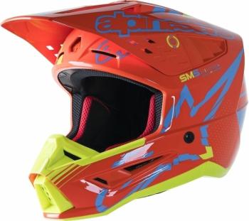 Alpinestars S-M5 Action Helmet Orange Fluorescent/Cyan/Yellow Fluorescent/Glossy S Prilba