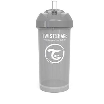 TWISTSHAKE Fľaša so slamkou 360 ml – sivá (7350083126801)