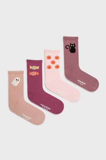 Detské ponožky GAP (4-pak) ružová farba