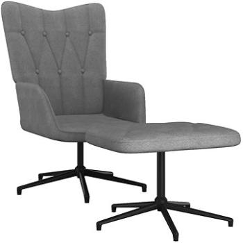 Relaxačné kreslo so stoličkou tmavo sivé textil, 327579